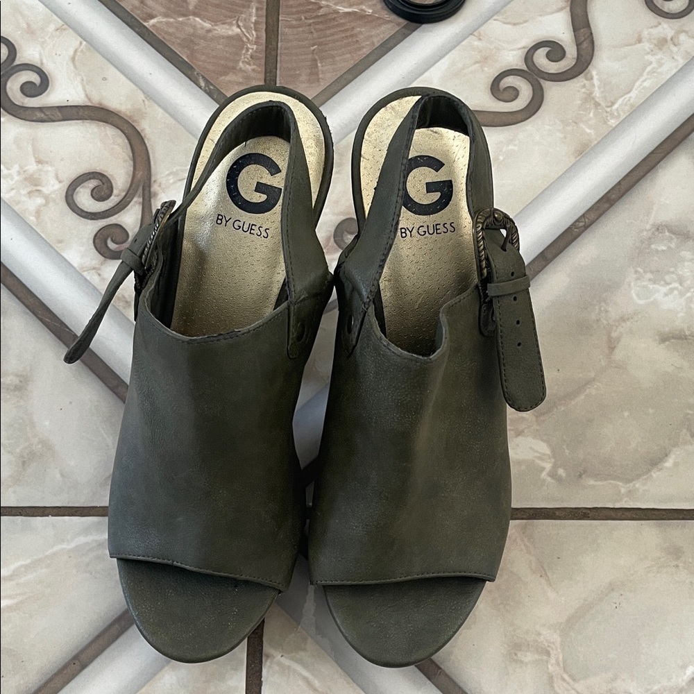 G by Guess Olive Open-Toe Slingback Sandals